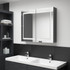 LED kupaonski ormarić s ogledalom sjajni sivi 80 x 12 x 68 cm