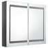 LED kupaonski ormarić s ogledalom sjajni sivi 80 x 12 x 68 cm