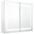 LED kupaonski ormarić s ogledalom sjajni bijeli 80 x 12 x 68 cm