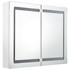 LED kupaonski ormarić s ogledalom sjajni bijeli 80 x 12 x 68 cm
