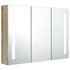 LED kupaonski ormarić s ogledalom 89 x 14 x 62 cm boja hrasta LED kupaonski ormarić s ogledalom 89 x 14 x 62 cm boja hrasta