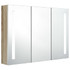 LED kupaonski ormarić s ogledalom 89 x 14 x 62 cm bijeli/hrast