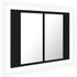 LED kupaonski ormarić s ogledalom crni 60 x 12 x 45 cm