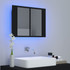 LED kupaonski ormarić s ogledalom crni 60 x 12 x 45 cm