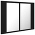 LED kupaonski ormarić s ogledalom crni 60 x 12 x 45 cm