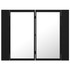 LED kupaonski ormarić s ogledalom crni 60 x 12 x 45 cm