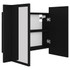 LED kupaonski ormarić s ogledalom crni 60 x 12 x 45 cm