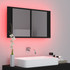 LED kupaonski ormarić s ogledalom crni 80 x 12 x 45 cm