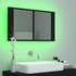 LED kupaonski ormarić s ogledalom crni 80 x 12 x 45 cm