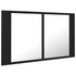 LED kupaonski ormarić s ogledalom crni 80 x 12 x 45 cm