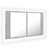 LED kupaonski ormarić s ogledalom siva boja betona 80x12x45 cm LED kupaonski ormarić s ogledalom siva boja betona 80x12x45 cm