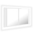 LED kupaonski ormarić s ogledalom sjajni bijeli 80x12x45 cm