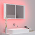 LED kupaonski ormarić s ogledalom sjajni bijeli 80x12x45 cm