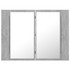 LED kupaonski ormarić s ogledalom siva boja betona 60x12x45 cm LED kupaonski ormarić s ogledalom siva boja betona 60x12x45 cm