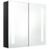 LED kupaonski ormarić s ogledalom sjajni crni 62 x 14 x 60 cm