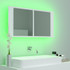 LED kupaonski ormarić s ogledalom bijeli 90 x 12 x 45 cm