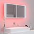 LED kupaonski ormarić s ogledalom bijeli 90 x 12 x 45 cm