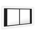 LED kupaonski ormarić s ogledalom crni 90 x 12 x 45 cm