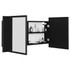 LED kupaonski ormarić s ogledalom crni 90 x 12 x 45 cm