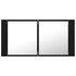 LED kupaonski ormarić s ogledalom crni 90 x 12 x 45 cm