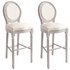 Barske stolice od bijele tkanine 2 kom