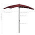 Vrtni suncobran sa šipkom 200 x 130 cm bordo Vrtni suncobran sa šipkom 200 x 130 cm bordo