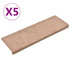 Otirači za stepenice 5 kom smeđi 65 x 25 cm prošiveni