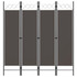 Sobna pregrada s 4 panela antracit 160 x 180 cm Sobna pregrada s 4 panela antracit 160 x 180 cm