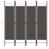 Sobna pregrada s 4 panela antracit 160 x 180 cm Sobna pregrada s 4 panela antracit 160 x 180 cm