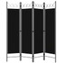 Sobna pregrada s 4 panela crna 160 x 180 cm Sobna pregrada s 4 panela crna 160 x 180 cm