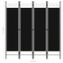 Sobna pregrada s 4 panela crna 160 x 180 cm Sobna pregrada s 4 panela crna 160 x 180 cm