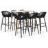 7-dijelni barski set bijelo-crni 3057445