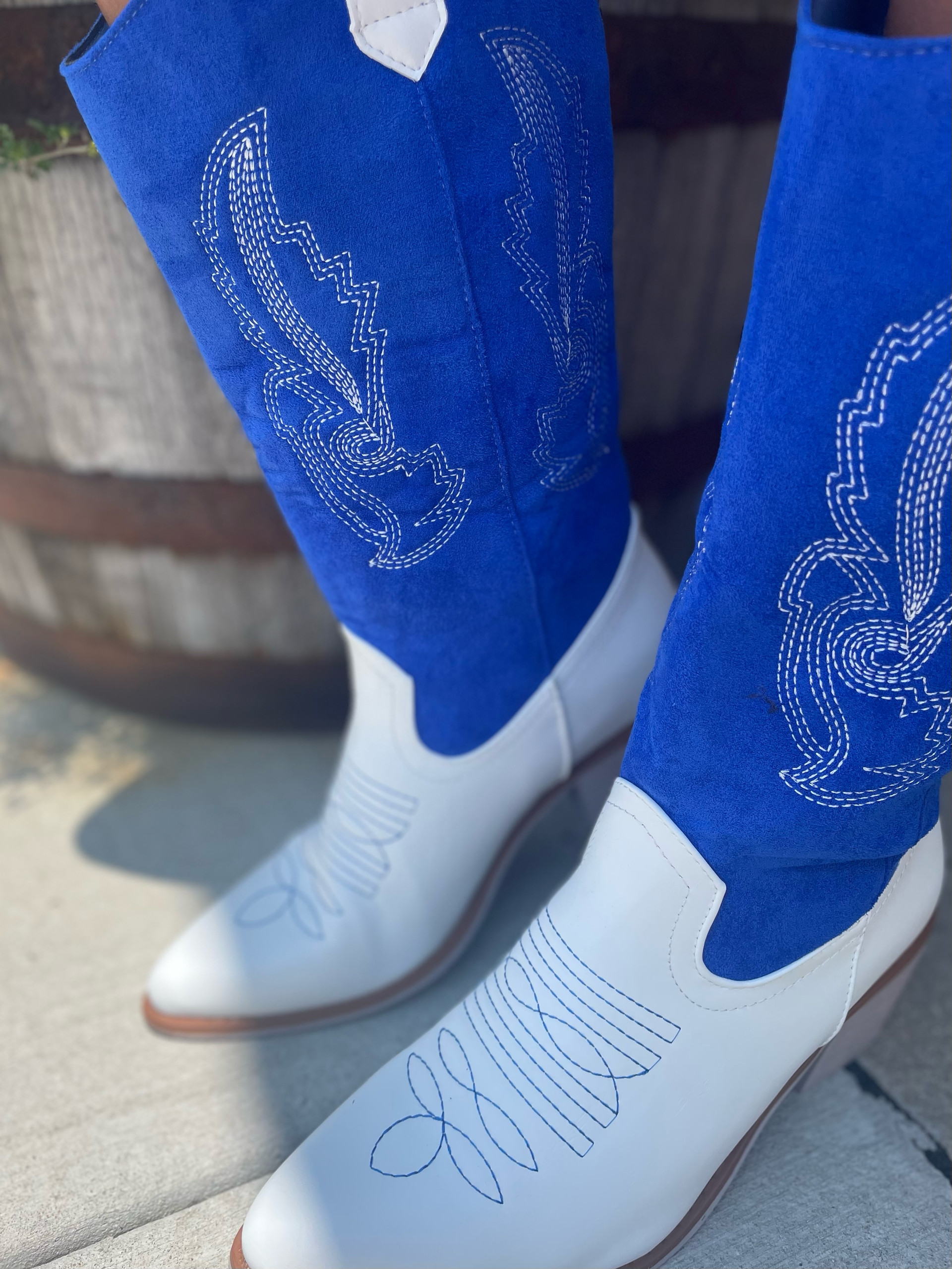 Blue And White Womens Cowgirl Boots Sweet Mash