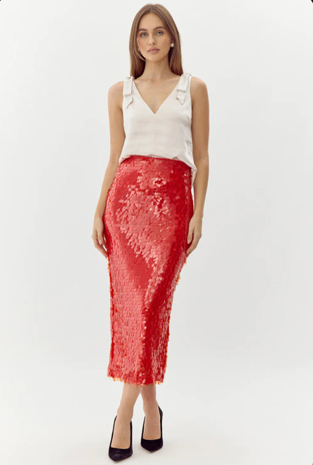 Rianna Red Pencil Skirt