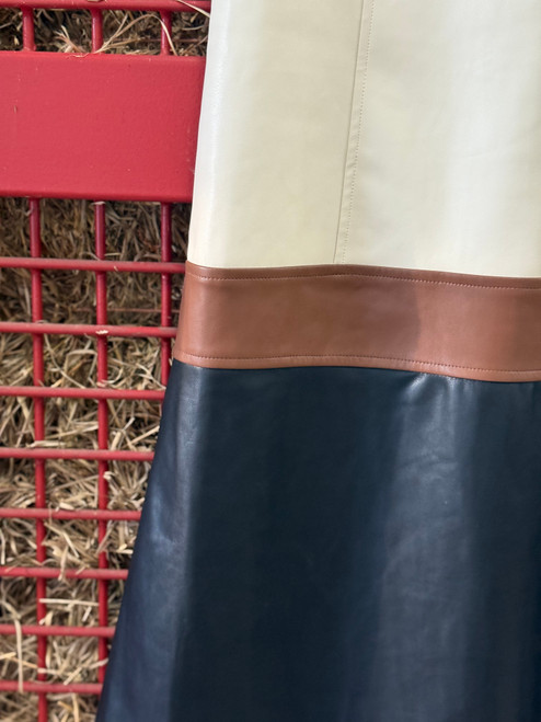 Caspia Leather Colorblock Dress Caspia Leather Colorblock Dress