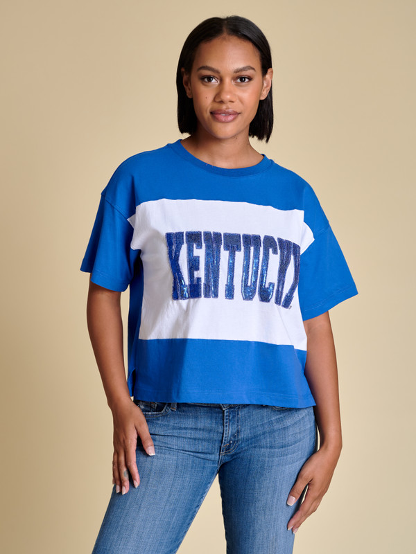Kentucky Colorblock Sequin Top