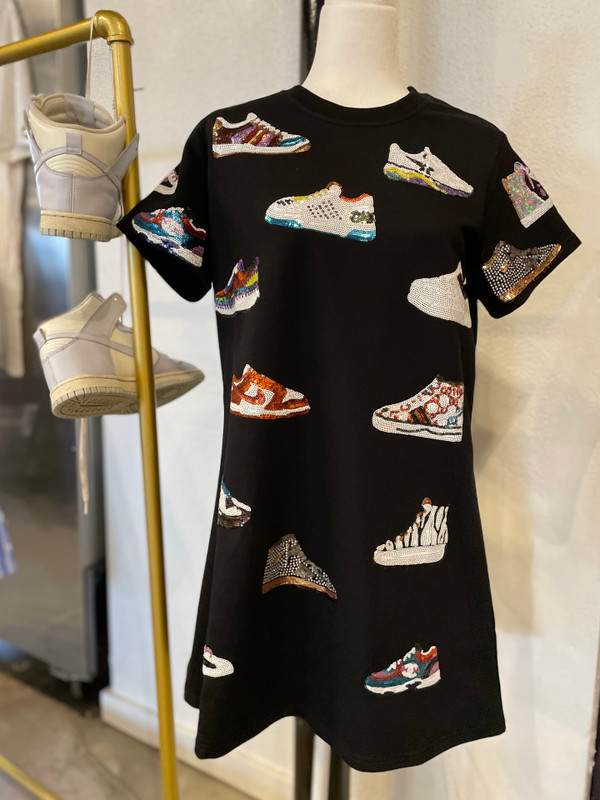 Black All Over Sneaker Queen of Sparkles Dress