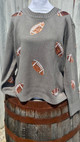 Sequin Football Sweater Gray