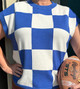 Checkered Blue and White Game Day Vest