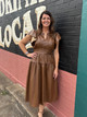 Cala Camel Leather Dress