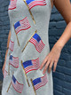 Grey Scattered American Flag Queen of Sparkles Tank Dress