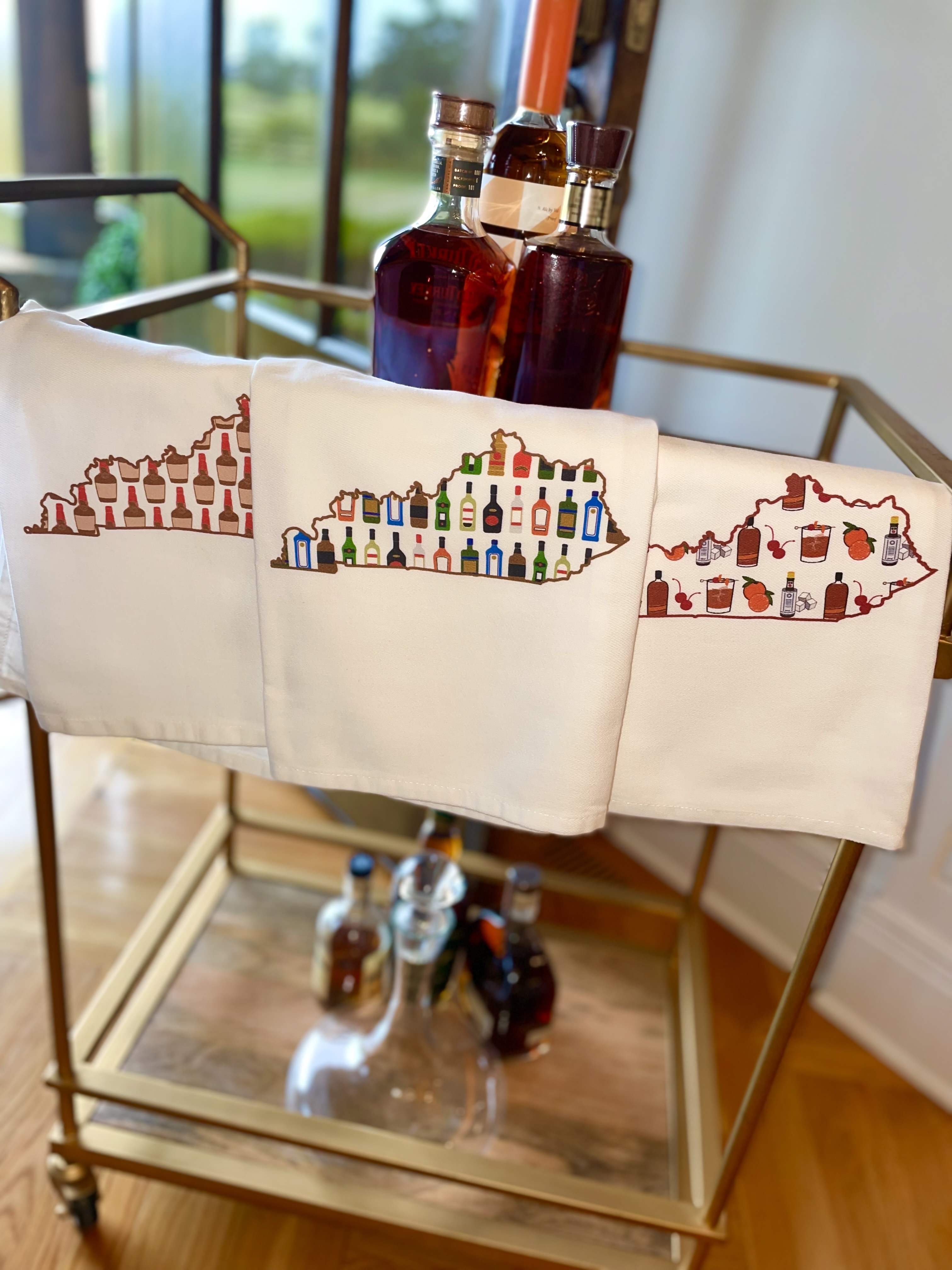 State of Kentucky Bourbon Bar Towels - Sweet Mash