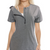 Womens short sleeve 3 zipper gray shirt