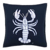 Made from navy blue wool felt and appliquéd with a magnificent cream lobster, this beautiful design is  hand-embroidered with blanket stitch, chain stitch and is finished with French knots.