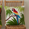 Tropical Parrot cushion, cream,  46cm x 46cm.