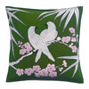Bamboo Birds Cushion (Deep Green)