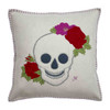 Vintage Rose Skull Cushion (Cream/Multi)