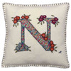 N Monogram Liberty Print Cushion (Cream)