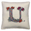 U Monogram Liberty Print Cushion (Cream)