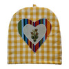 Gingham Heart Coffee Cosy (Yellow)